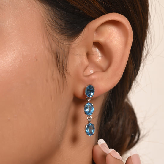 Sky Radiance Blue Topaz Earrings