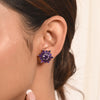 Royal Amethyst Floral Stud Earrings