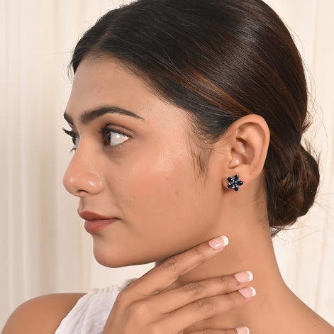 Classic Blue Sapphire and Diamond Earrings