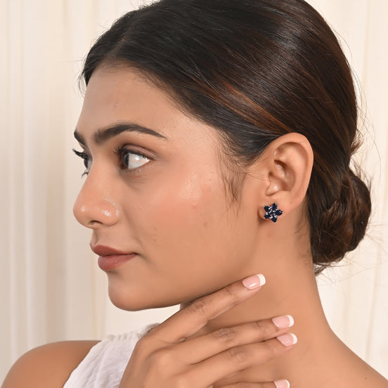 Classic Blue Sapphire and Diamond Earrings