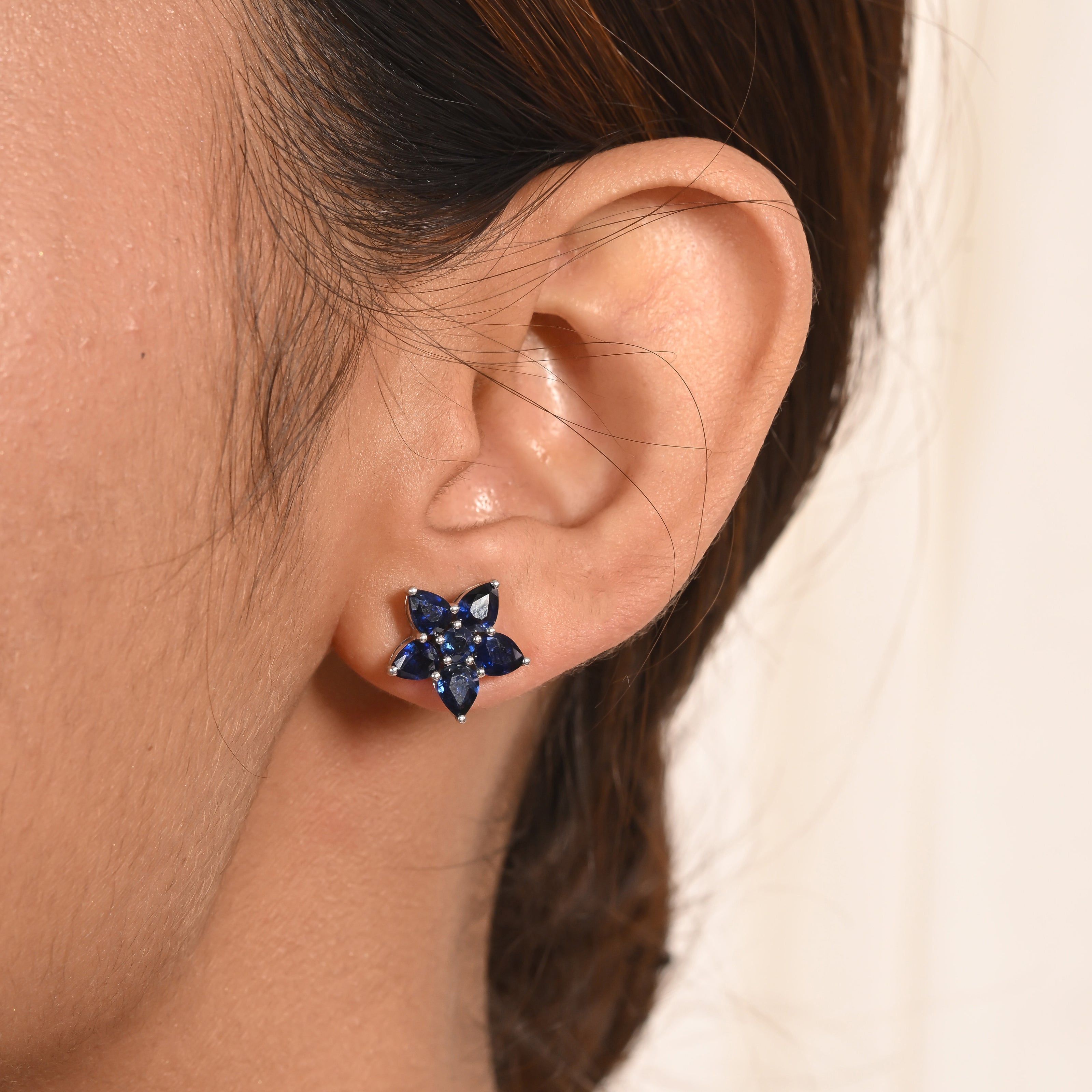Classic Blue Sapphire and Diamond Earrings