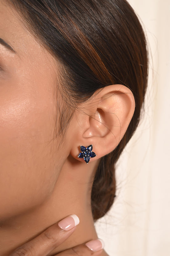 Classic Blue Sapphire and Diamond Earrings
