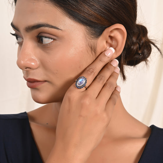 Aurora Blue Multi-Stone Ring