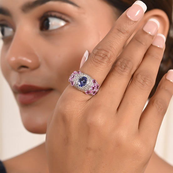 Tanzanite Accented Diamonds Ring