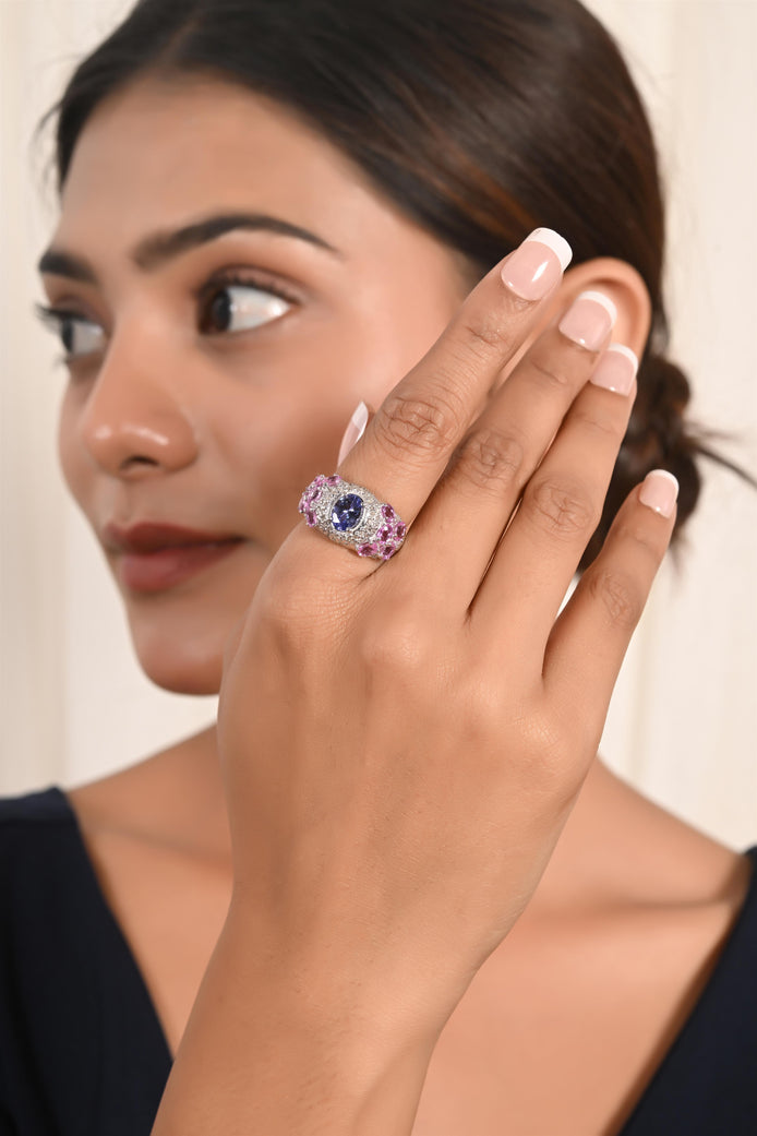 Tanzanite Accented Diamonds Ring
