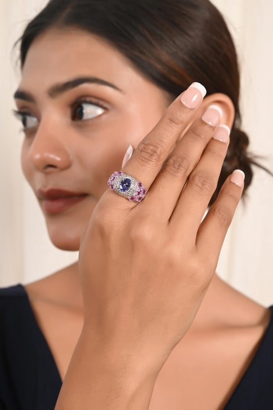 Tanzanite Accented Diamonds Ring