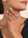 Emerald and Diamond Engagement Ring