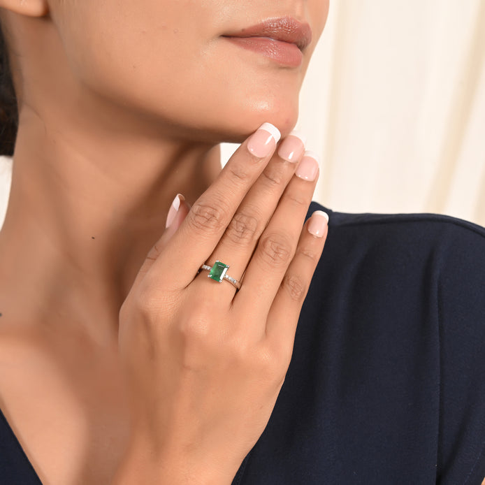 Emerald Prong Classic Ring