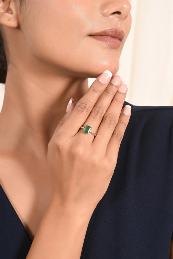 Emerald Prong Classic Ring