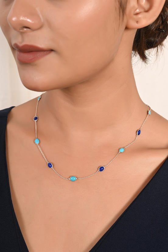Twilight Duo Lapis & Turquoise Chain