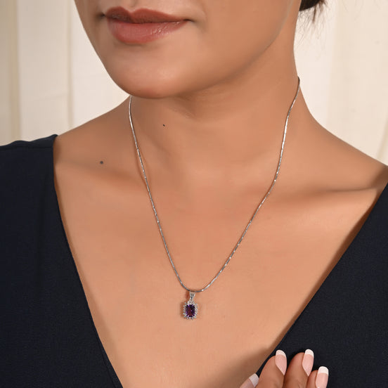 Royal Amethyst & Diamond Necklace Set 0f 3 Peice