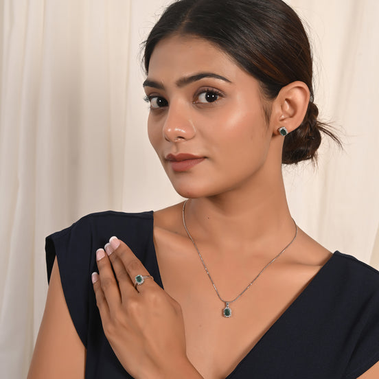 Emerald & Diamond Necklace Set of 3