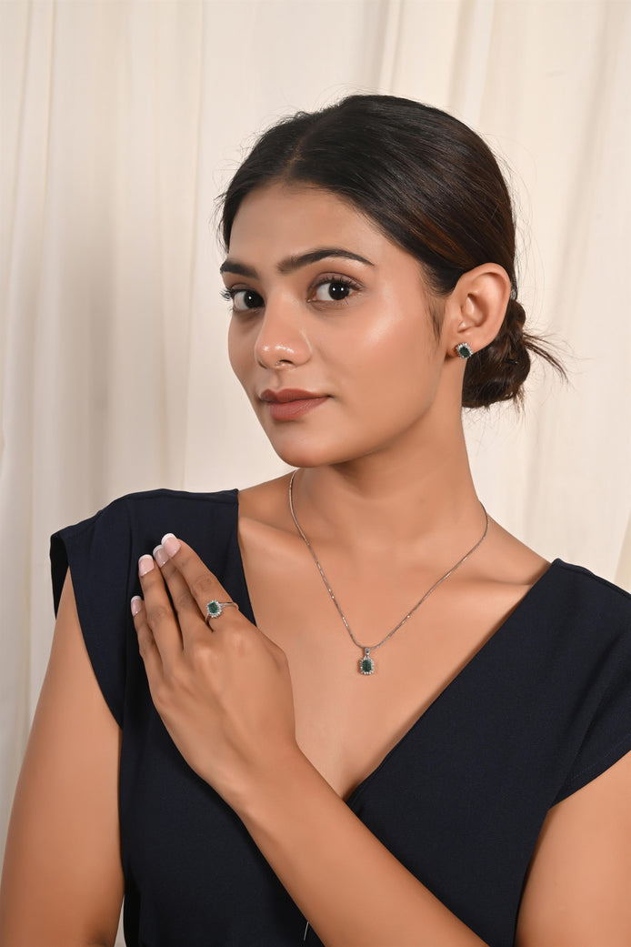 Emerald & Diamond Necklace Set of 3