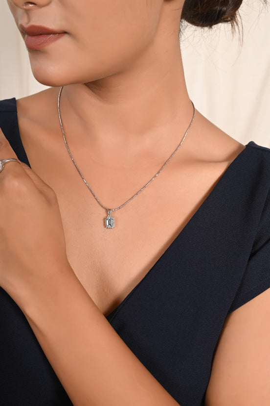 Icy Blue Aqua Diamond Necklace Set of 3 Piece