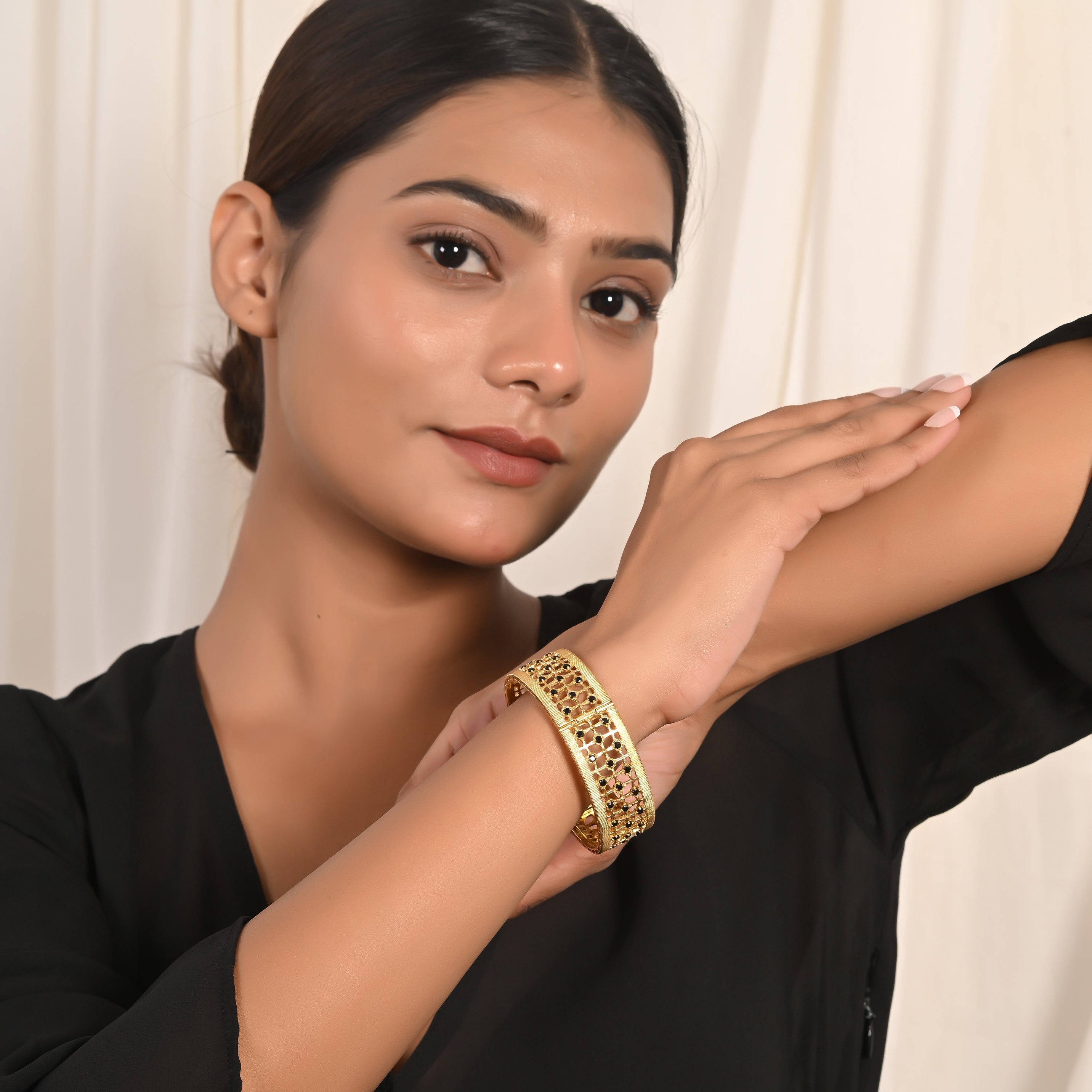 Sleek Black Spinel Bangle