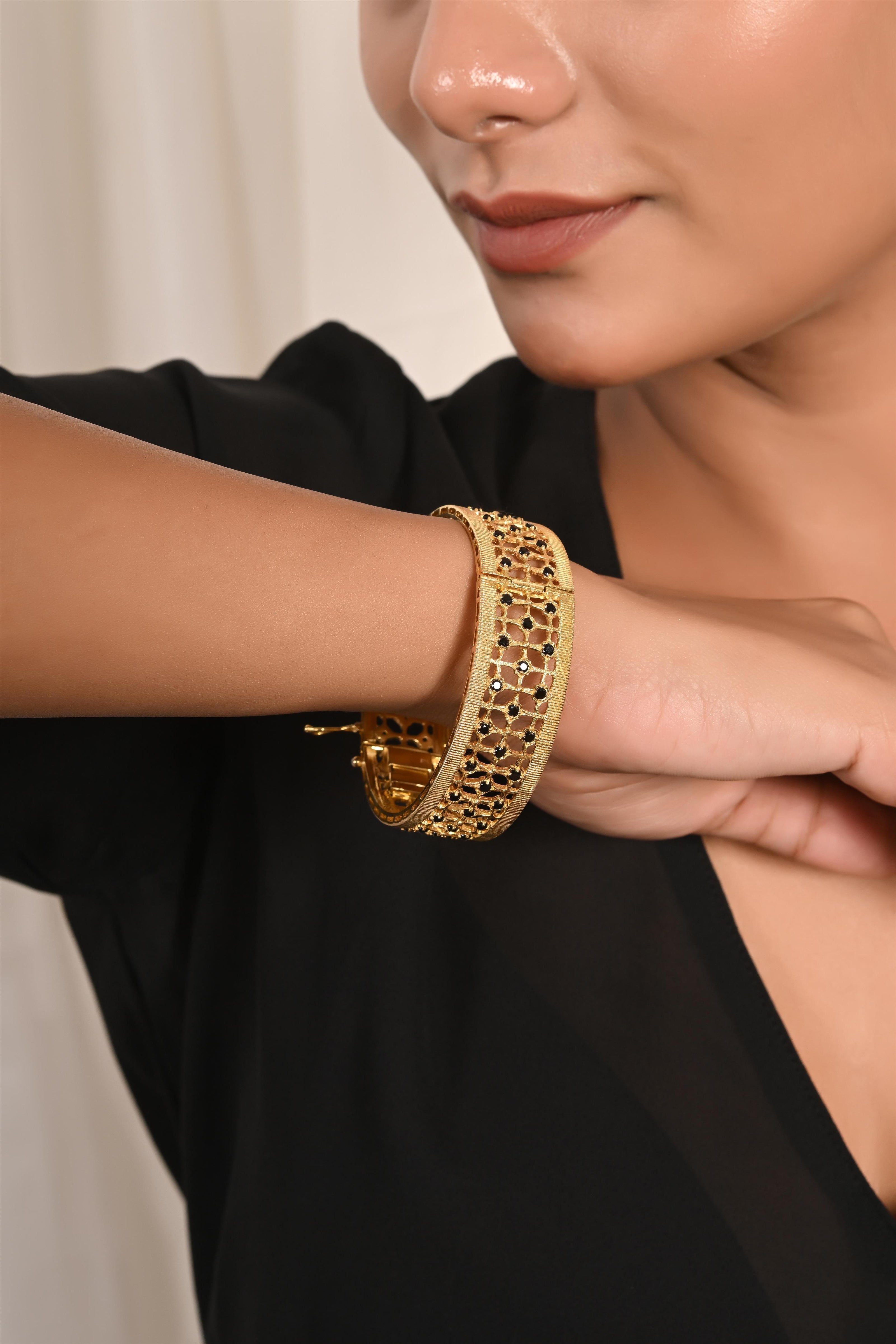 Sleek Black Spinel Bangle