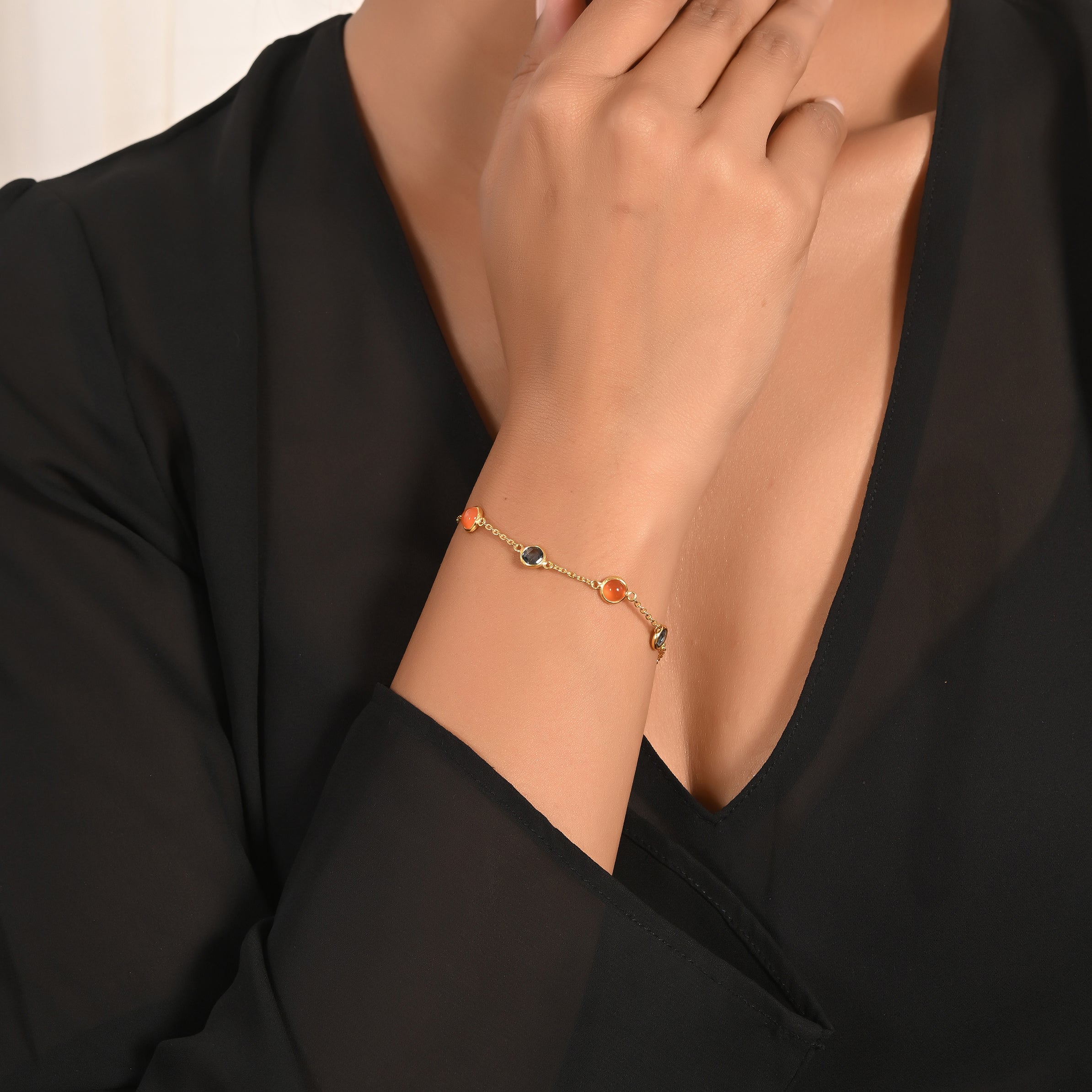 Carnelian paired bracelet