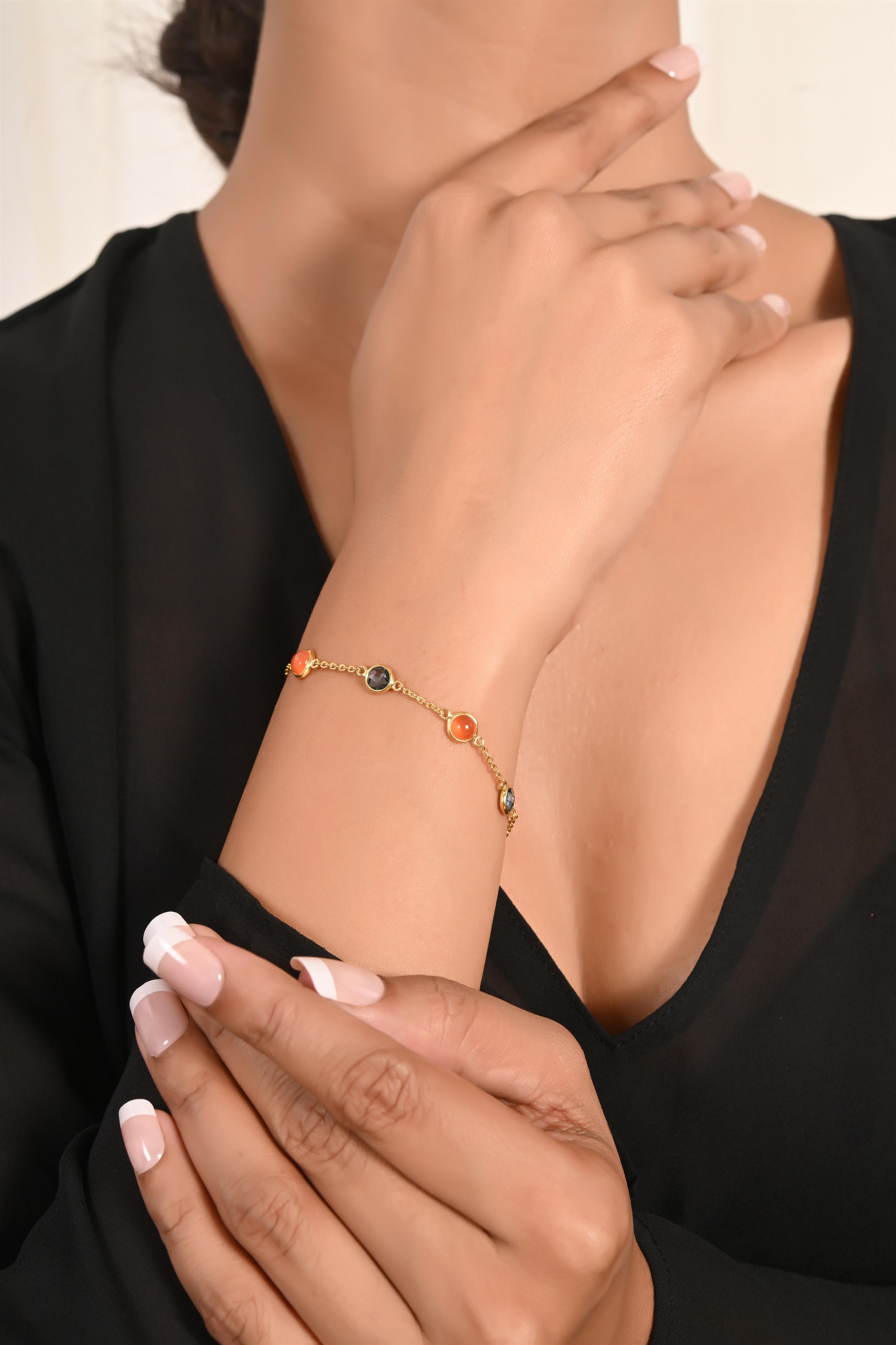 Carnelian paired bracelet