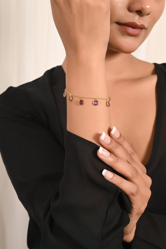 Amethyst Semi Precious Bracelet