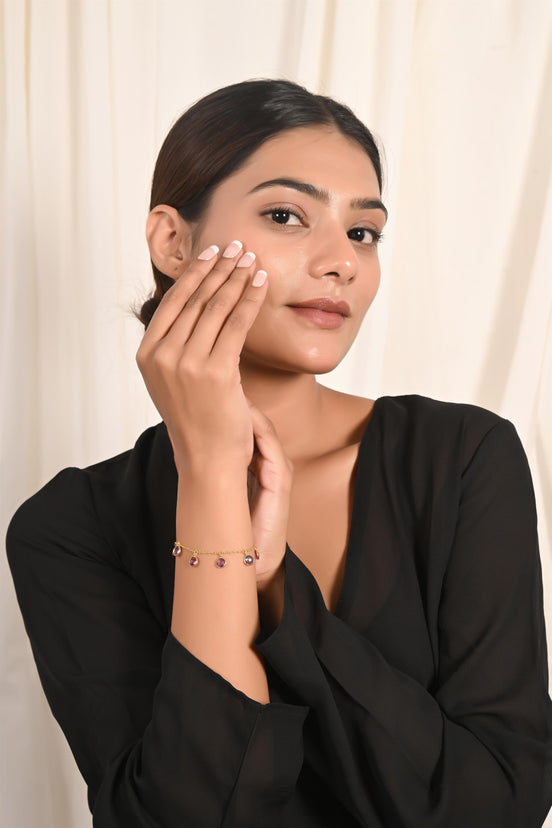 Amethyst Semi Precious Bracelet