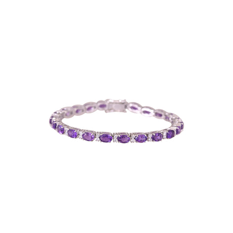 Oval Amethyst Tennis Bracelet