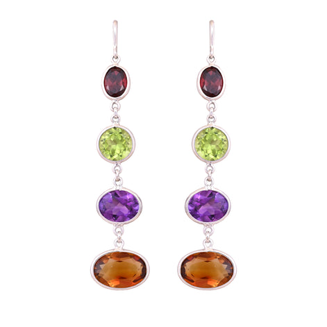 Prismatic Glow Multi-Stone Earrings
