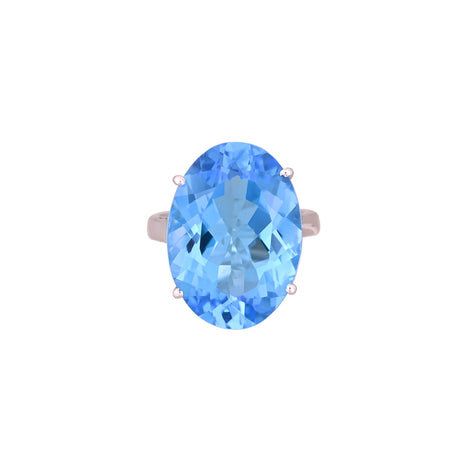 Serene Blue Topaz Solitaire Ring