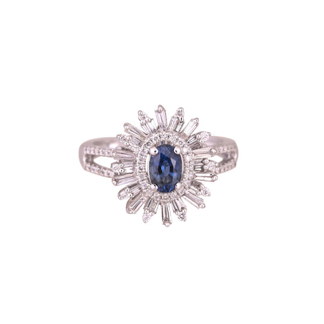 Blue Royale Sapphire Diamond Ring