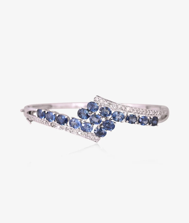 Classic Blue Sapphire Bangle Bracelet